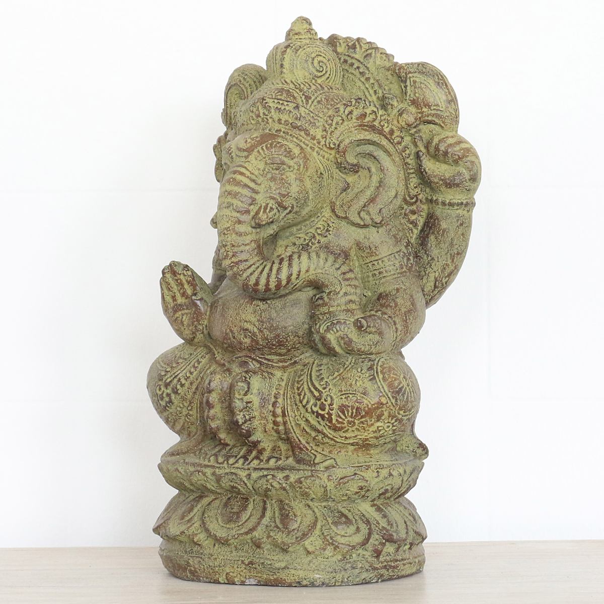 Ganesha Hinduismus Buddhismus Gott Götterbote Ganapati Geschenk Stein Lavastein 37 cm