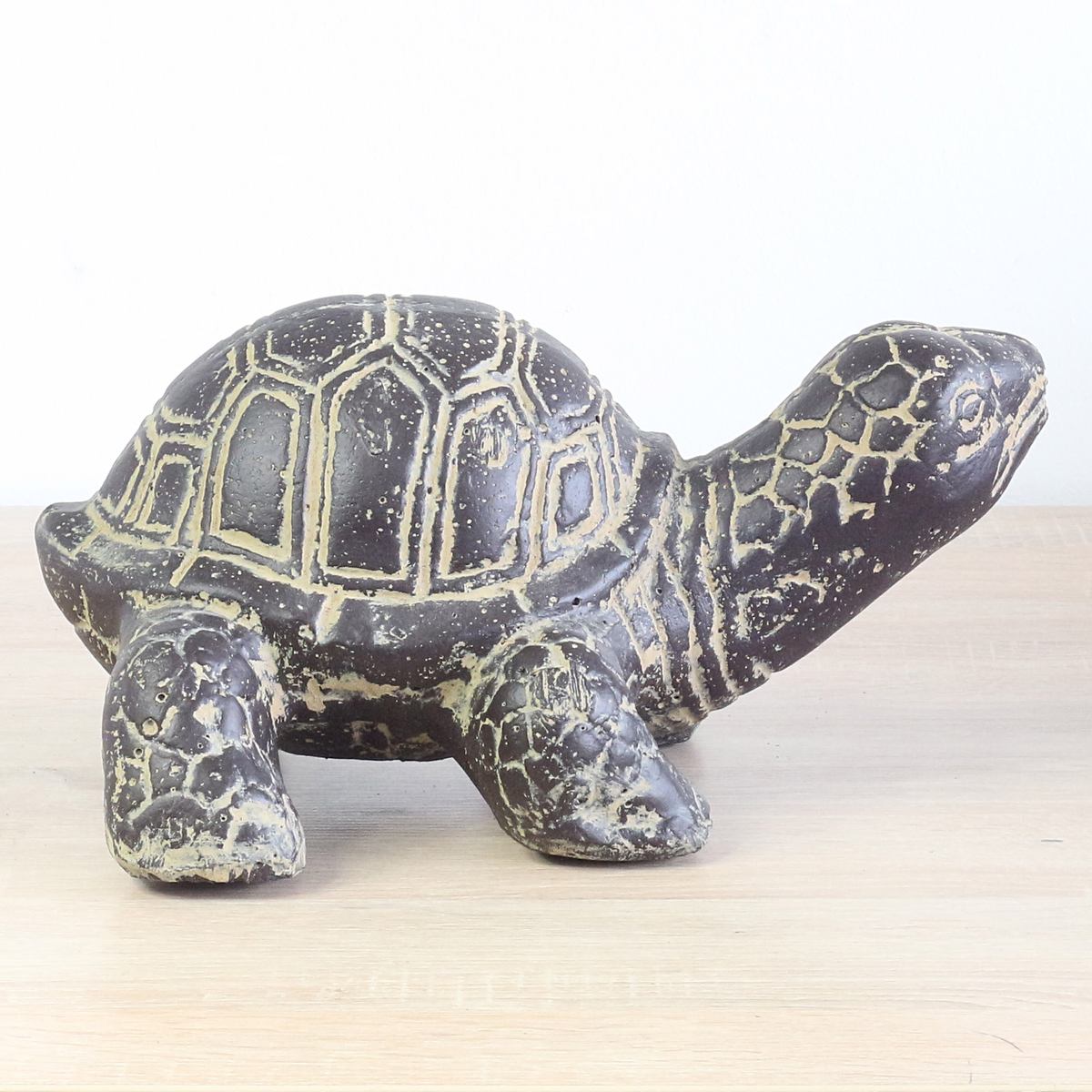 Schildkröte Schildkröten Figur Skulptur Stein Exotisch Statue Lavasand Bali Garten Deko 33 cm