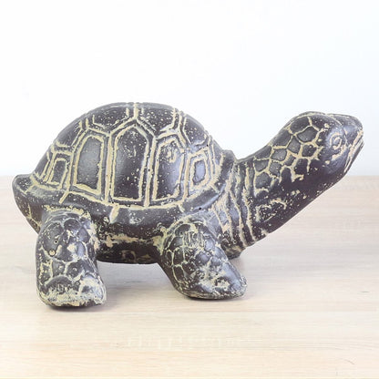Schildkröte Schildkröten Figur Skulptur Stein Exotisch Statue Lavasand Bali Garten Deko 33 cm