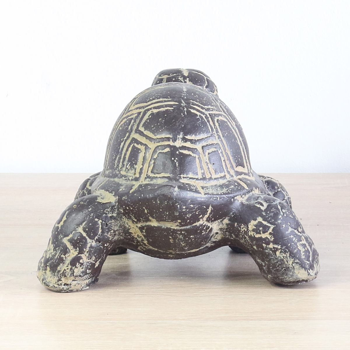 Schildkröte Schildkröten Figur Skulptur Stein Exotisch Statue Lavasand Bali Garten Deko 33 cm