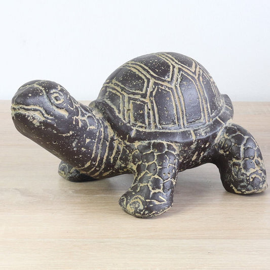 Schildkröte Schildkröten Figur Skulptur Stein Exotisch Statue Lavasand Bali Garten Deko 33 cm