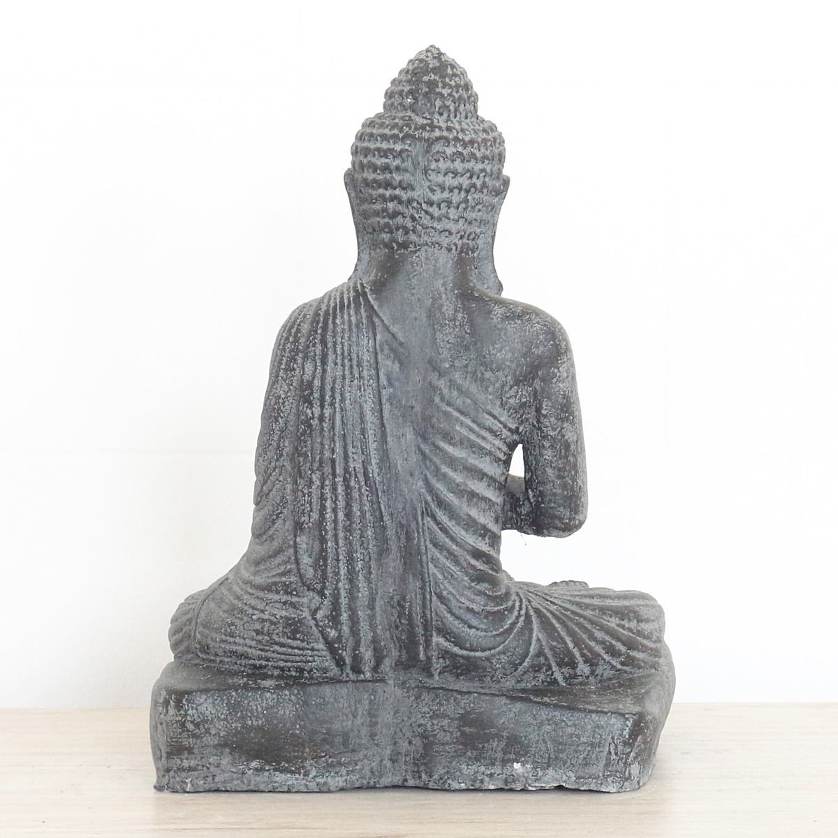 Buddha Kerzenhalter Figur Kerzen Skulptur Stein Lavasand Bali Buddha Gott Garten Deko Teelichthalter 27 cm
