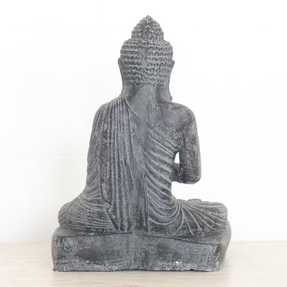 Buddha Kerzenhalter Figur Kerzen Skulptur Stein Lavasand Bali Buddha Gott Garten Deko Teelichthalter 27 cm