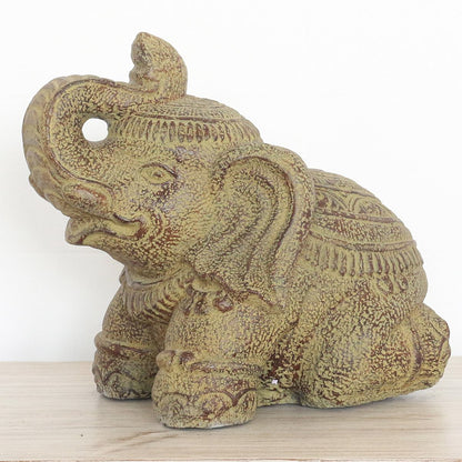 Steinfigur Elefant Elefantenfigur Garten Stein Figur Gartendeko Deko Steindeko Massiv 33 cm
