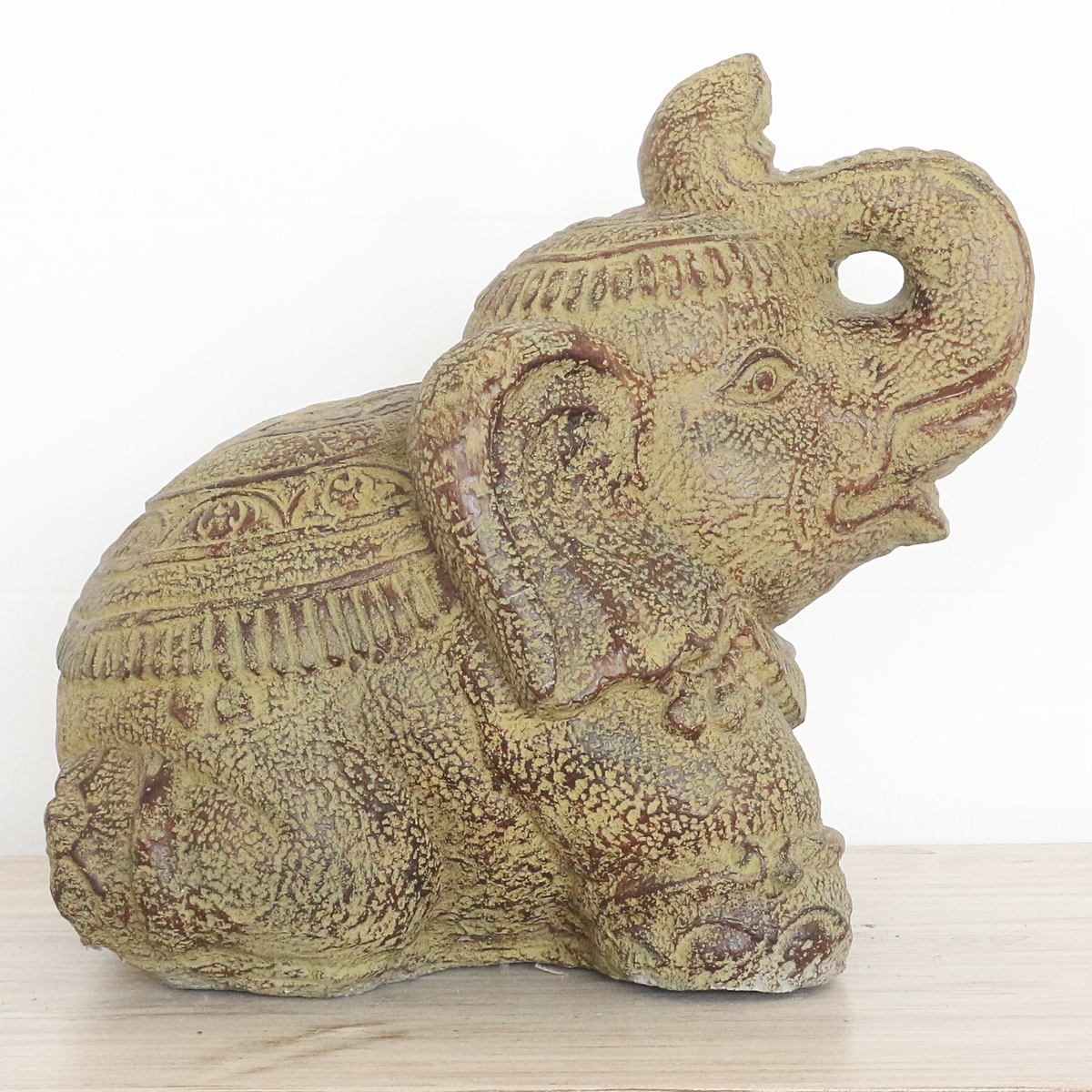 Steinfigur Elefant Elefantenfigur Garten Stein Figur Gartendeko Deko Steindeko Massiv 33 cm
