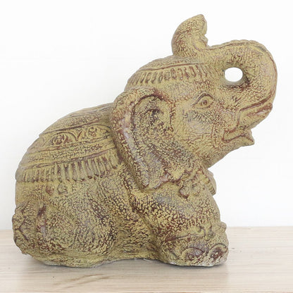 Steinfigur Elefant Elefantenfigur Garten Stein Figur Gartendeko Deko Steindeko Massiv 33 cm