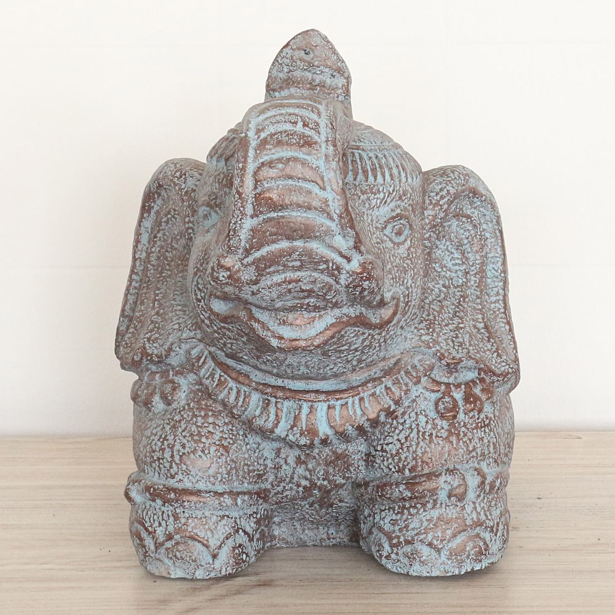 Steinfigur Elefant Elefantenfigur Garten Stein Figur Gartendeko Deko Steindeko Massiv 33 cm