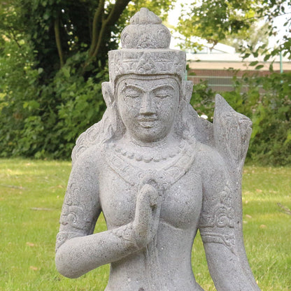 Devi Dewi TaraSteinfigur Deko aus Stein für den Garten frostsicher wetterfest groß Steindevi
