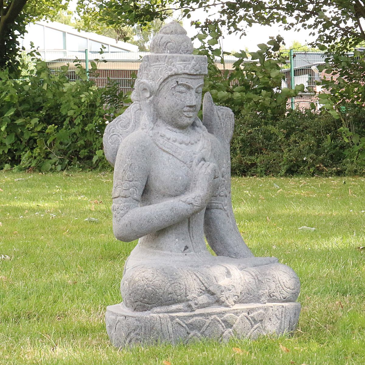 Devi Dewi TaraSteinfigur Deko aus Stein für den Garten frostsicher wetterfest groß Steindevi