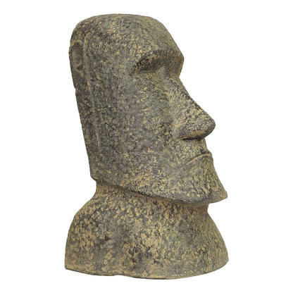 Osterinsel Moai Kopf Stein Steinfigur Gartenfigur Lavastein Figur Statue Schwarz 40 cm