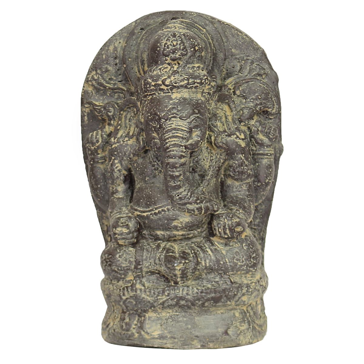 Ganesha Hinduismus Buddhismus Gott Götterbote Ganapati Geschenk Steinfigur Lavastein Grau 27 cm