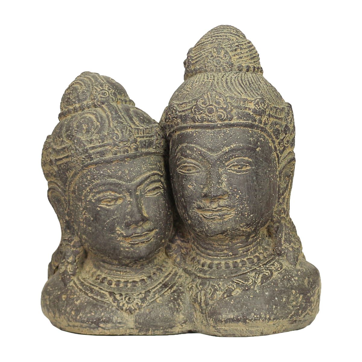 Rama Sita Figur Kopf Skulptur Stein Gott Buddha Statue Lavasand Bali Garten Deko 33 cm