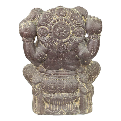 Ganesha Hinduismus Buddhismus Gott Götterbote Ganapati Geschenk Stein Lavastein Grau 40 cm