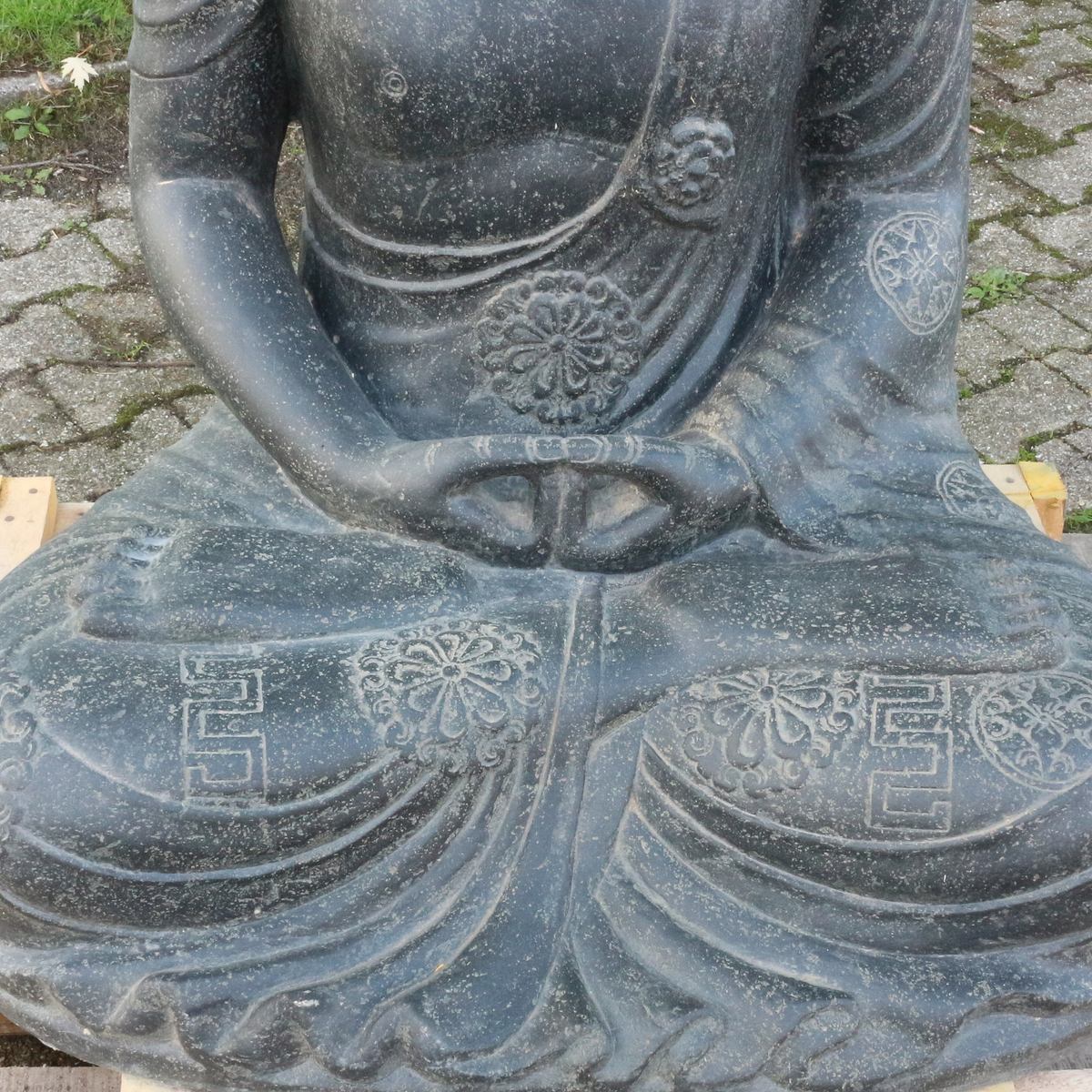 Buddha Steinfigur Gartenfigur Skulptur Steinbuddha Garten Deko 
