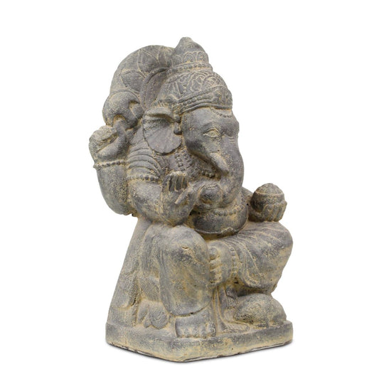 Ganesha Steinfigur Hinduismus Buddhismus Gott Götterbote Ganapati Geschenk Stein Lavasand 50 cm