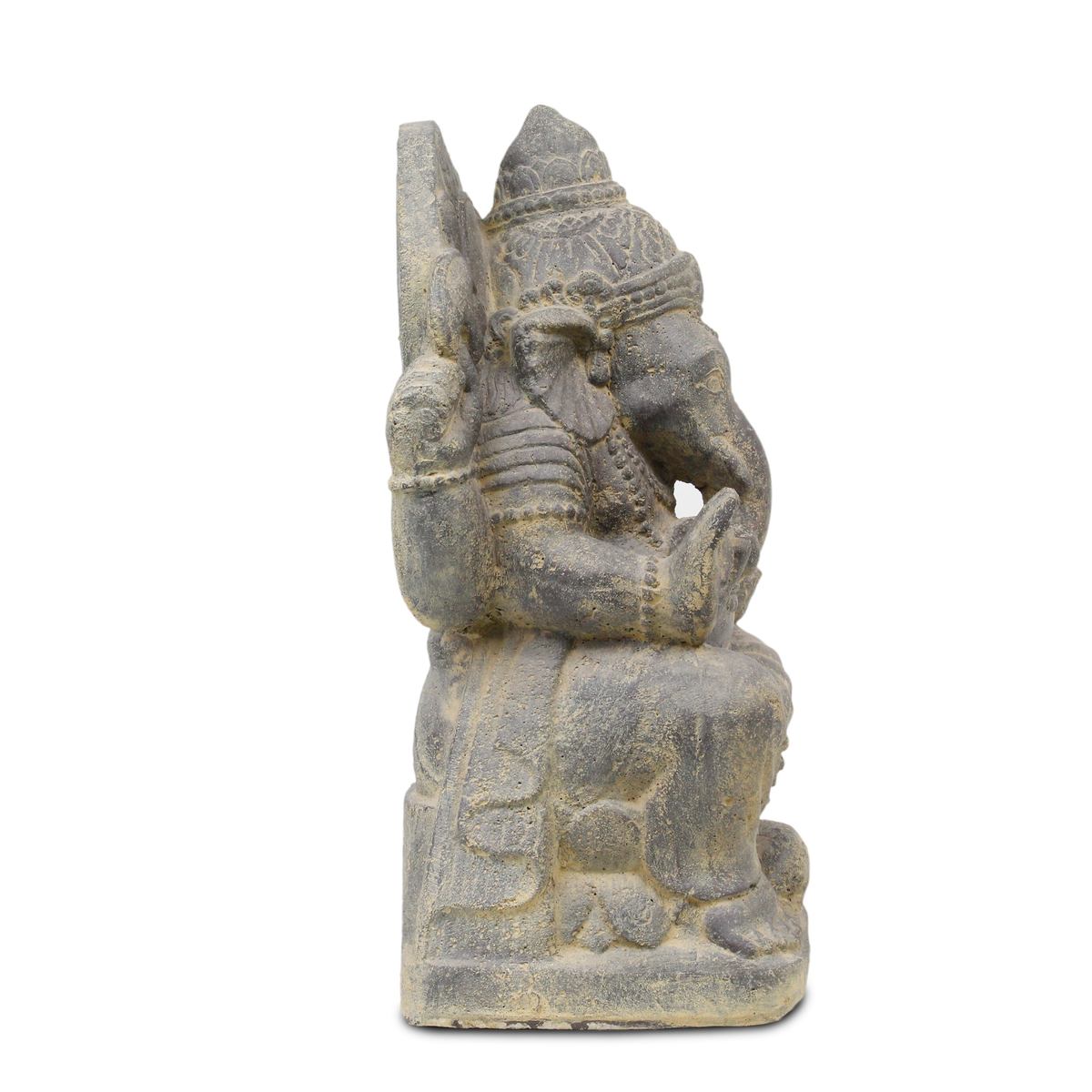 Ganesha Steinfigur Hinduismus Buddhismus Gott Götterbote Ganapati Geschenk Stein Lavasand 50 cm