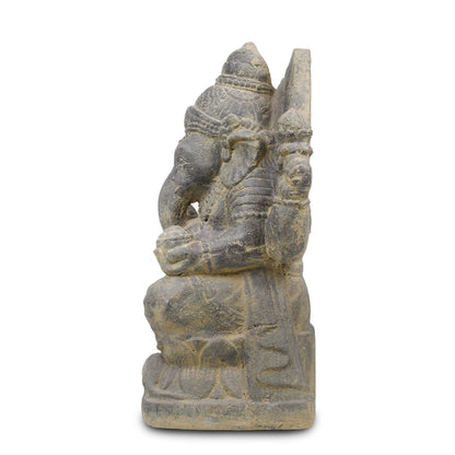 Ganesha Steinfigur Hinduismus Buddhismus Gott Götterbote Ganapati Geschenk Stein Lavasand 50 cm