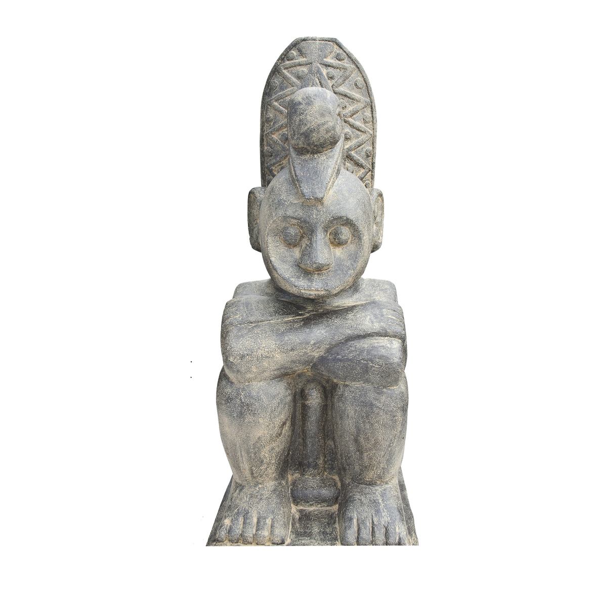 Timor Stein-Figur 62cm Figur Skulptur authentisch Stammeskunst Tribal Art Lavastein Nr. 1