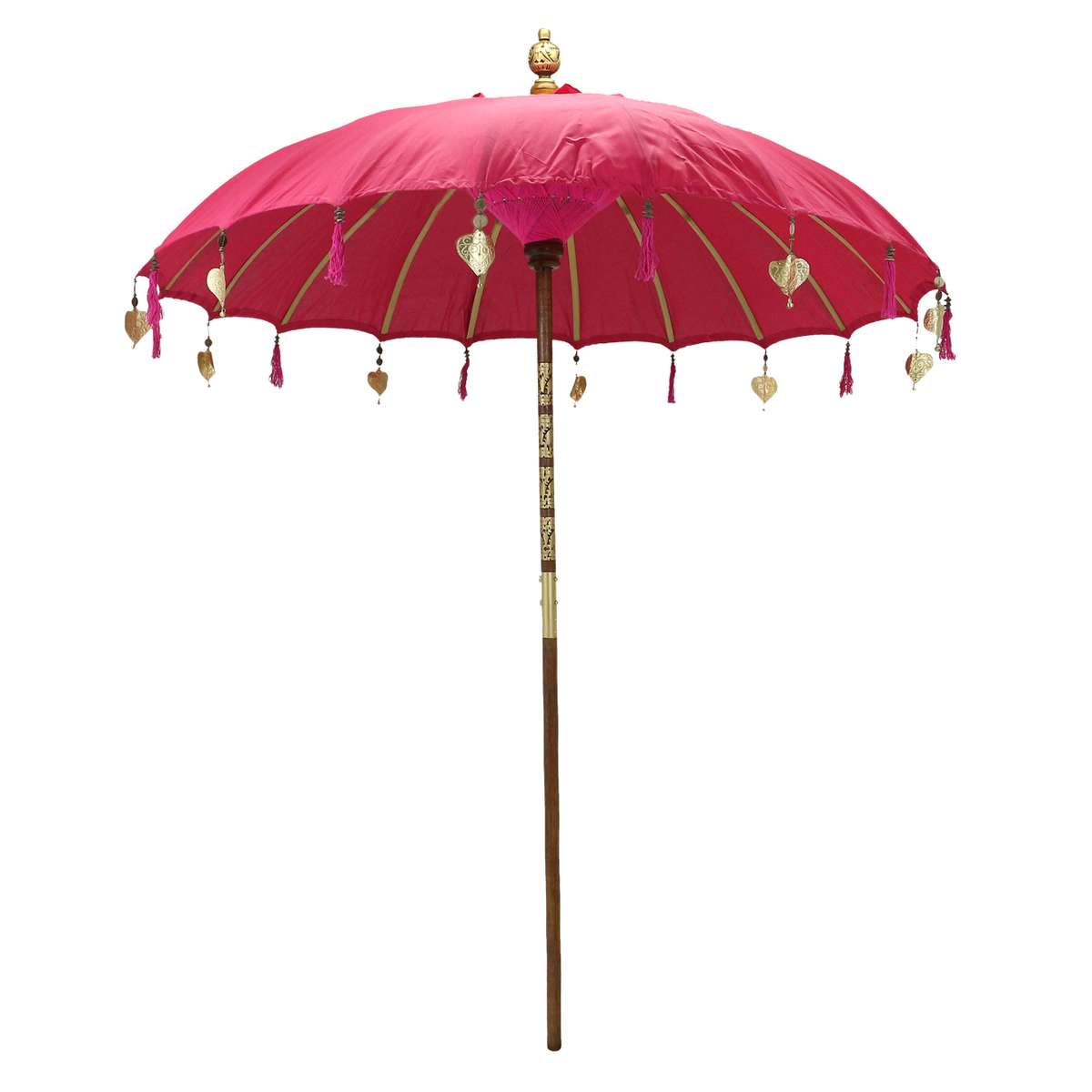 Bali Sonnenschirm Balinesischer Schirm Garten Baumwolle Handarbeit ideal für Balkon Dekoschirm 2-teilig ca. 130 Ø cm Variante