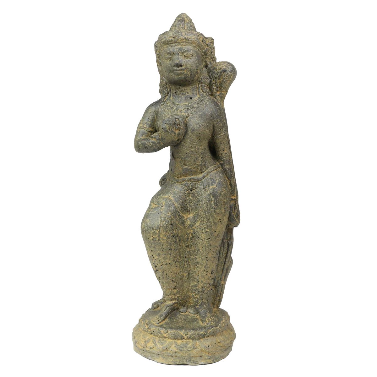 Sri Dewi Skulptur Stein Lavasand Indonesien Bali Gott Hinduismus Steinfigur Deko 42 cm