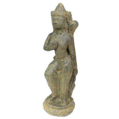 Sri Dewi Skulptur Stein Lavasand Indonesien Bali Gott Hinduismus Steinfigur Deko 42 cm