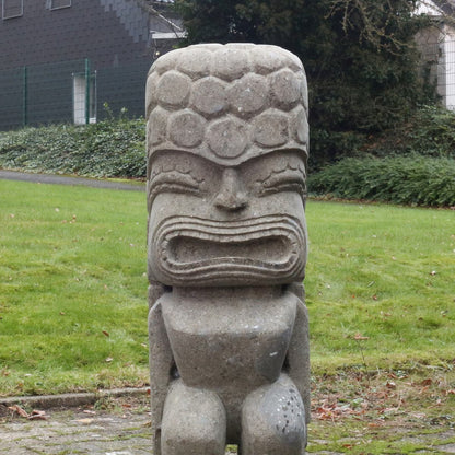 Tiki Figur Moai Greenstone Steinfigur Dekofigur Garten Figur aus Stein 100cm
