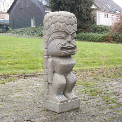 Tiki Figur Moai Greenstone Steinfigur Dekofigur Garten Figur aus Stein 100cm