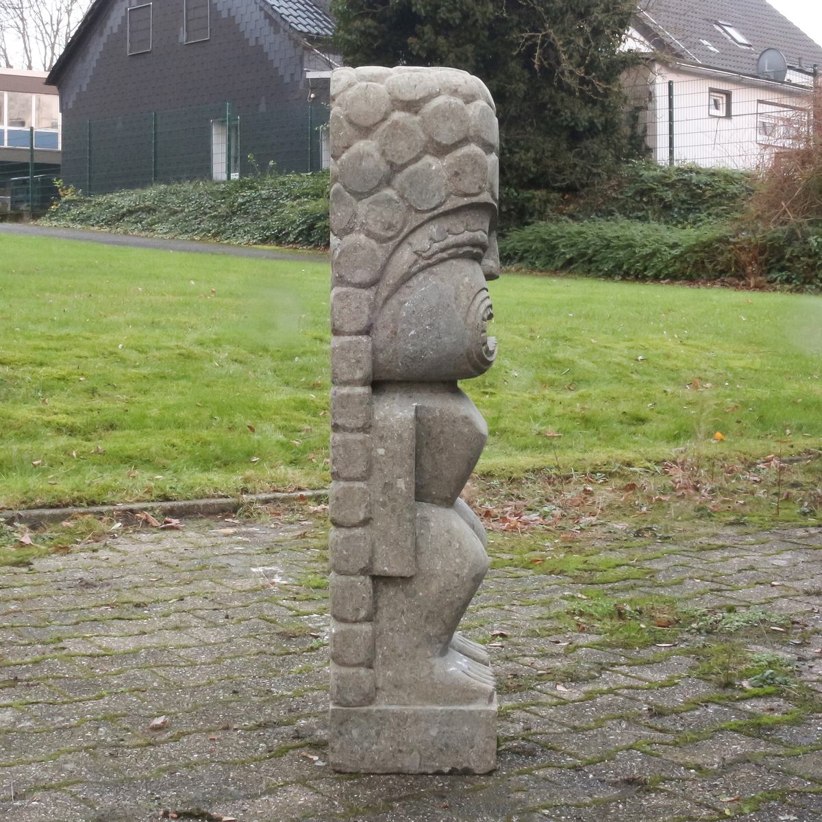 Tiki Figur Moai Greenstone Steinfigur Dekofigur Garten Figur aus Stein 100cm