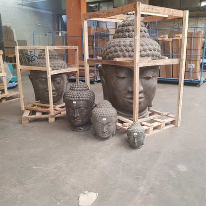 Buddhakopf aus Stein Steinfigur Gartenfigur Buddha Gartendeko