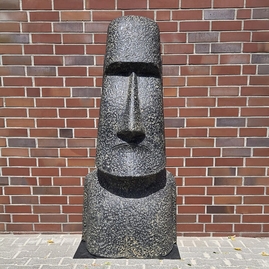 Osterinsel Moai Steinfigur Skulptur Stein Lavasand Bali Tiki Garten Gartenfigur Hawaii Deko ca. 175cm