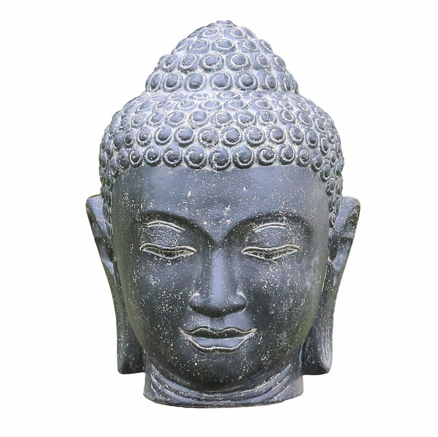 Buddhakopf Buddhafigur Buddha Gatenfigur Steinfigur Gartendeko Garten Deko aus Stein wetterfest frostsicher 